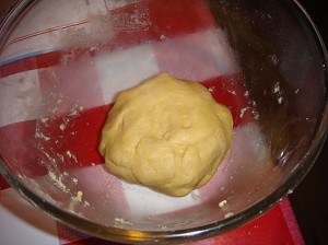 The dough. The one in this recipe should be double that size. 